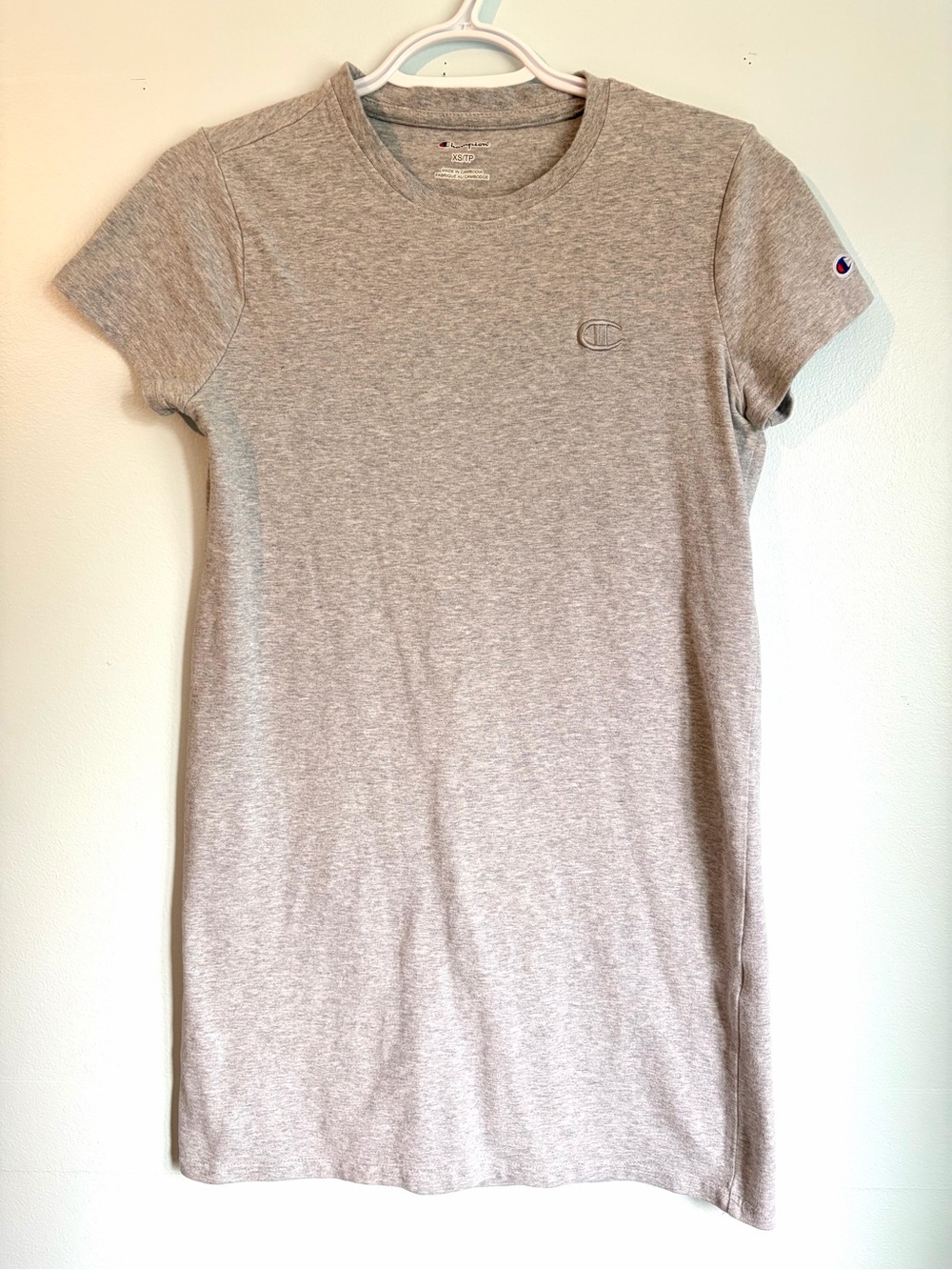 Champion Women’s T-Shirt Dress - Soft Heathered Grey - Size XS